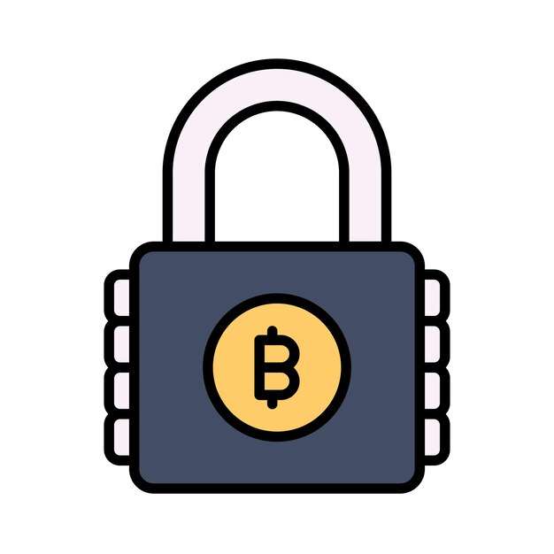 Überprüfen Sie dieses Premium-Symbol von Bitcoin-Schloss im trendigen Stil