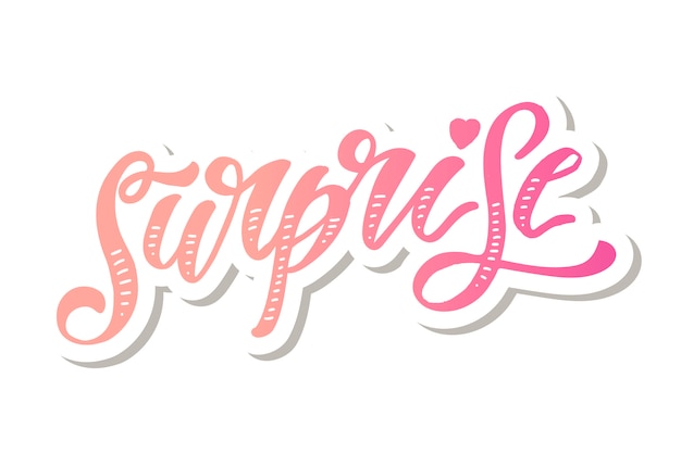 Überraschung Schriftzug Kalligraphie Pinsel Text Holiday Sticker Gold