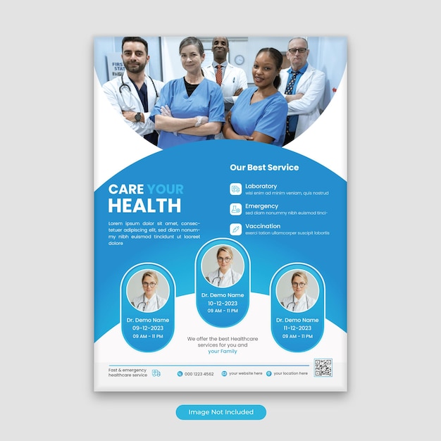 Vektor Überzeugende flyer im professionellen medizinischen design für eine effektive gesundheitskommunikation