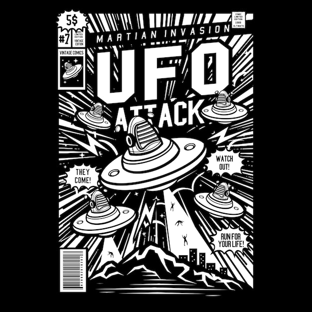 Ufo attack comic cover art