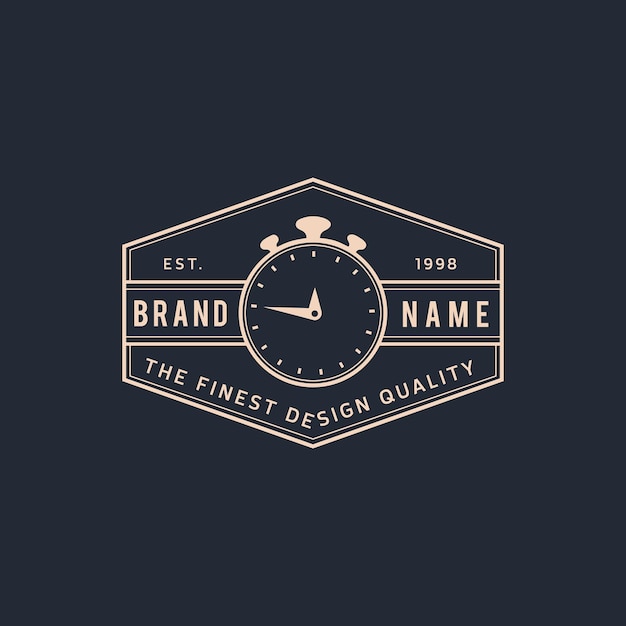 Uhr shop retro-logo-design-vorlage