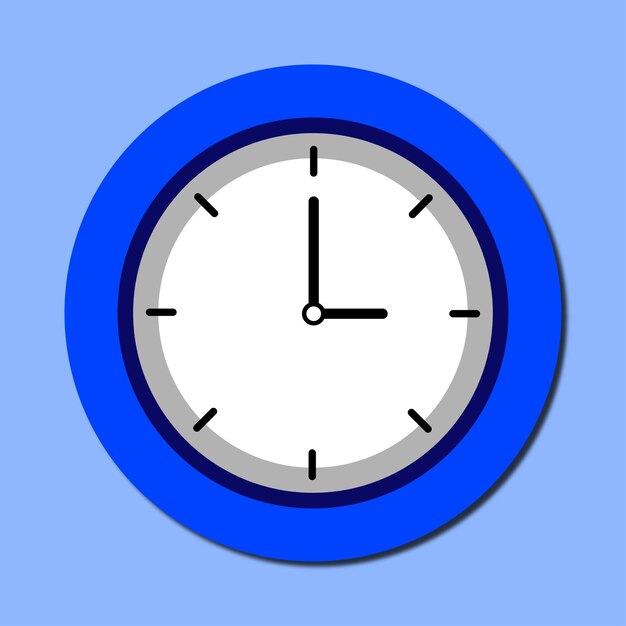 Uhr-Symbol im flachen Stil Timer auf blauem Hintergrund Geschäftsuhr Vektor-Design-Element