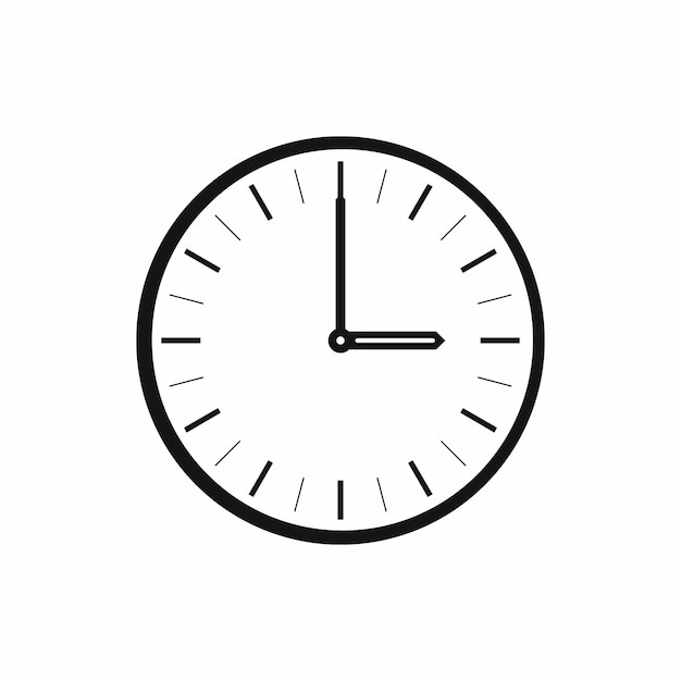 Uhrensymbol im einfachen Stil für jedes Design