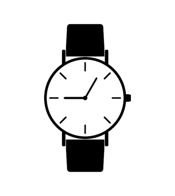 Uhrensymbol im flachen Stil Business Watch Vector Design-Element