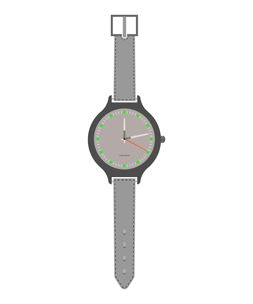 Uhrensymbol im flachen Stil. Klassische Armbanduhr mit Herrenzeiger