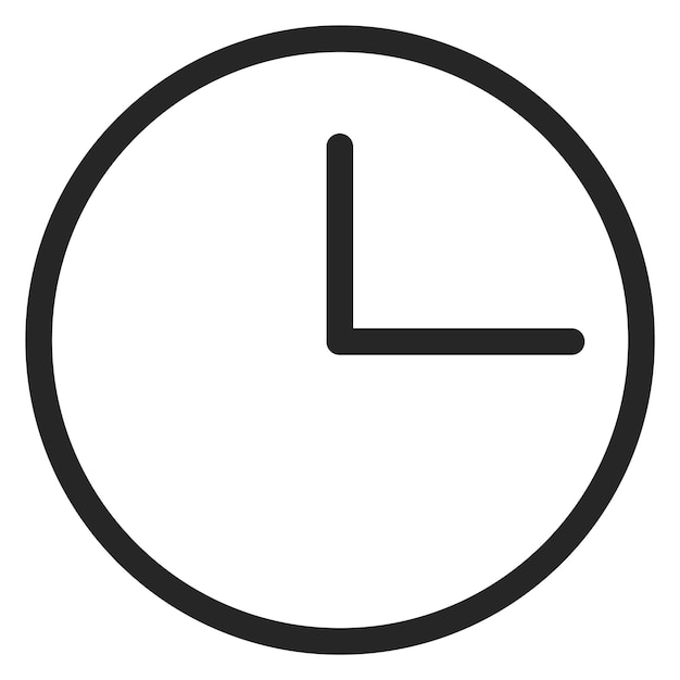 Uhrsymbol zeitsymbol uhr-timer-zeichen isoliert auf weißem hintergrund