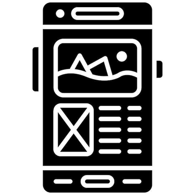 Ui Design Glyph Solide schwarze Illustration