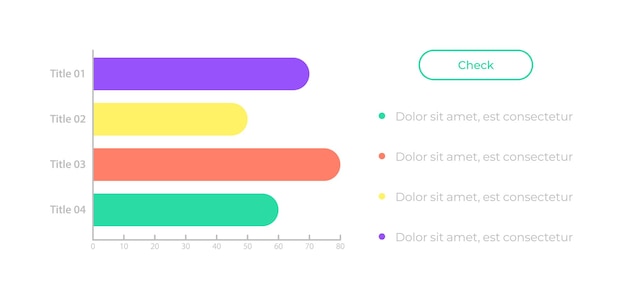 Ui-elementvorlage für horizontales balkendiagramm