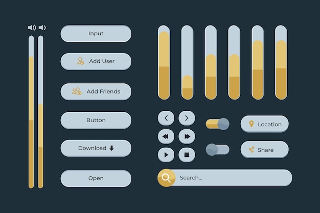 UI-Kit-Sammlung im flachen Design