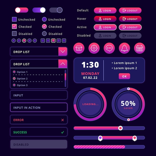 UI-Kit-Sammlung mit Farbverlauf