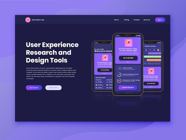 UI UX Analitycs Landing Page