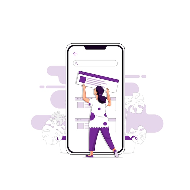 Ui / ux design illustrationskonzept