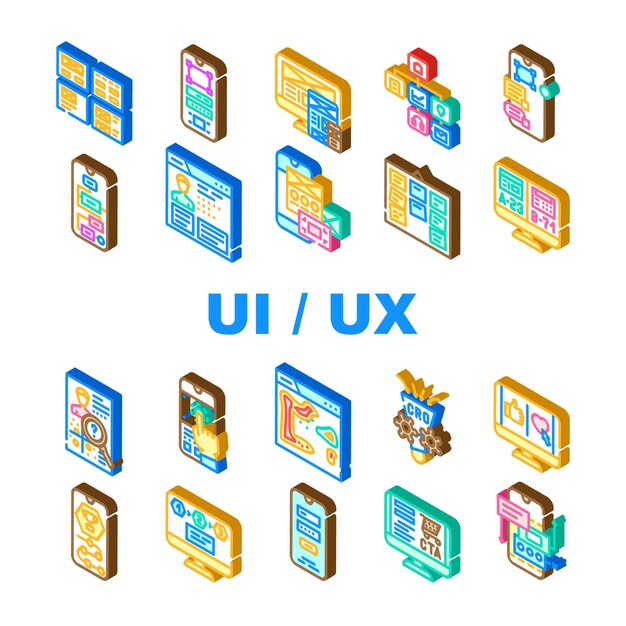 Ui-Web-Interface-App-Symbolen-Satz-Vektor