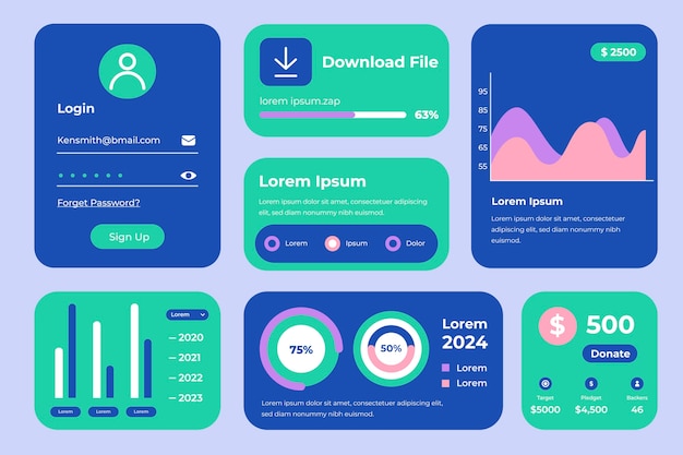 Uiux-Elementensatz