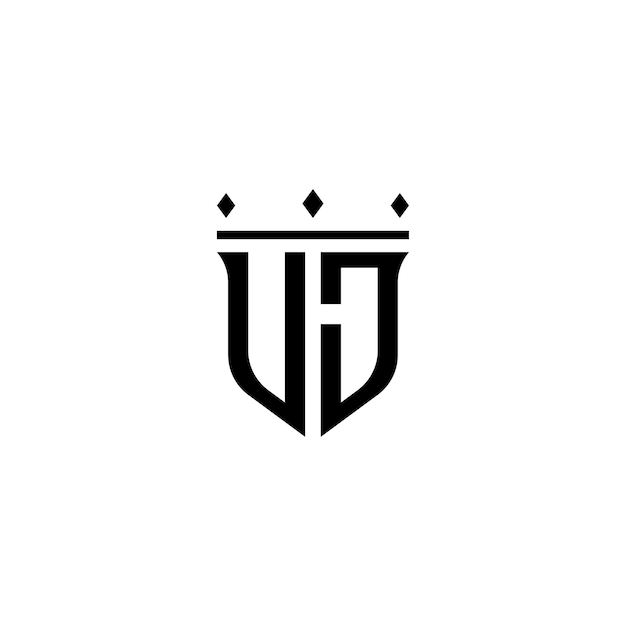 UJ Monogramm Logo Design Buchstabe Text Name Symbol Monochrom Logotyp Alphabet Zeichen Einfaches Logo