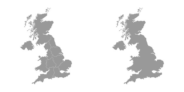 Vektor uk-regionskarte vektorillustration