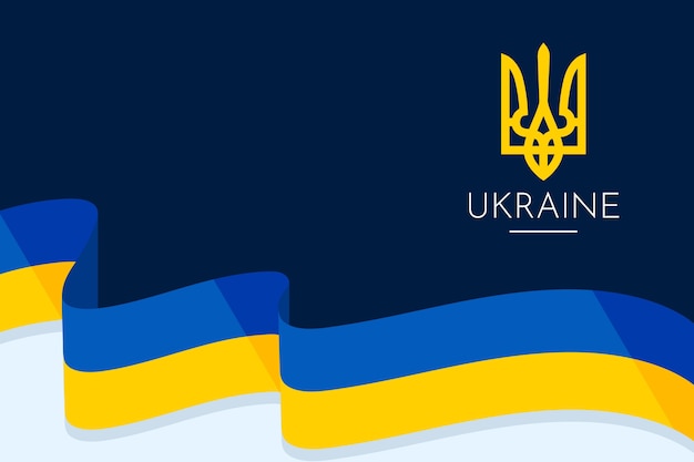 Ukraine-banner im flachen design