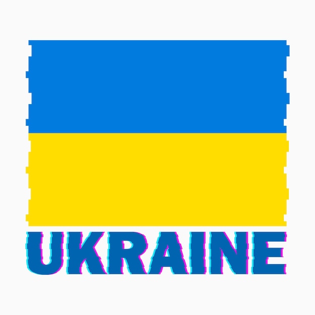 Ukraine-flagge mit glitch-effekt