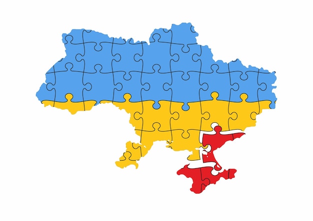 Ukraine-Karte des besetzten Gebiets Puzzleteile