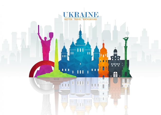 Ukraine landmark global travel and journey-papierhintergrund.