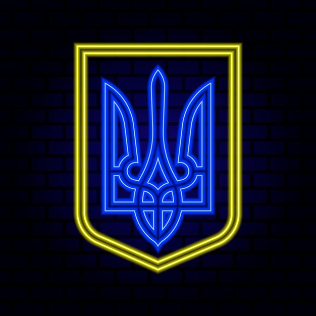 Ukraine neon wappen vektor-illustration