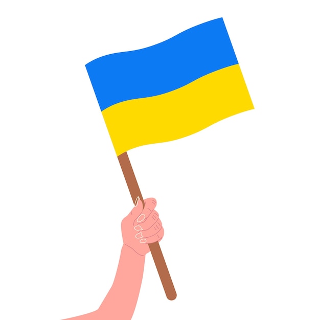 Ukraine politische Karte mit Flagge isoliert auf weißem Hintergrund Vektor-Illustration