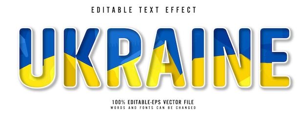 Vektor ukraine-texteffekt bearbeitbar