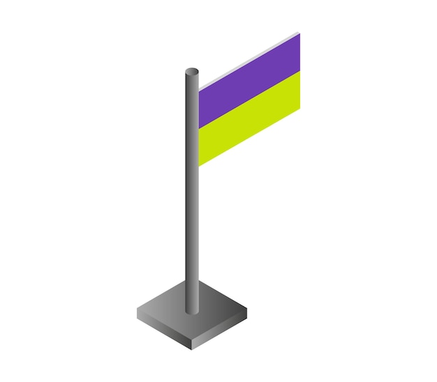 Ukrainische Flagge isometrisch