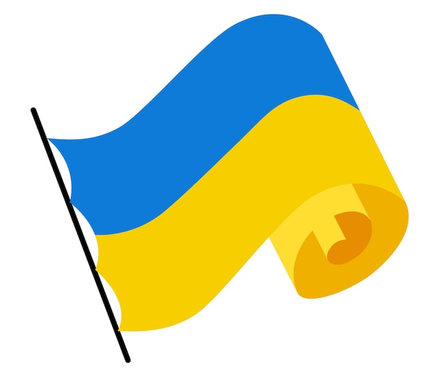 Ukrainische flagge ukraine-flagge auf weißem hintergrund nationalflaggen winken symbole banner-design-elemente