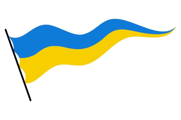 Ukrainische flagge ukraine-flagge auf weißem hintergrund nationalflaggen winken symbole banner-design-elemente