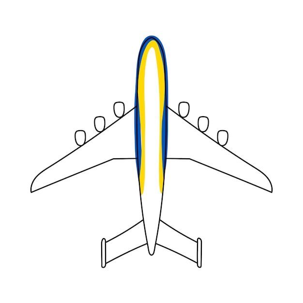 Vektor ukrainisches flugzeug mriya icon-linie. vektor-illustration