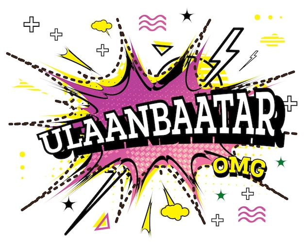 Ulaanbaatar-comic-text im pop-art-stil isoliert auf weißer hintergrund-vektor-illustration