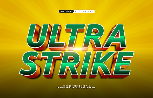 Ultra-Strike-bearbeitbare Texteffekte mit einem Helden und einem leistungsstarken Texteffekt