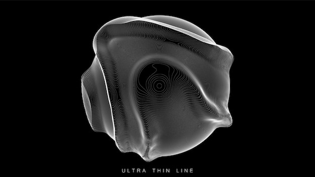 Ultradünne Linienfluidgeometrie. Dynamische vektorverzerrte Kugeln