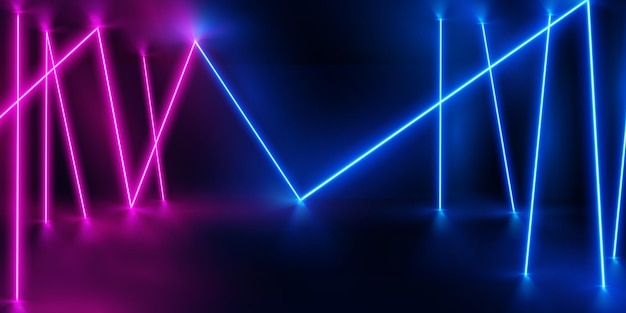 Ultraviolette lebendige Farbtöne Neonlichter abstrakter psychedelischer Hintergrund 3D-Vektor