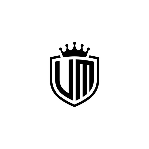 UM Monogramm Logo Design Buchstaben Text Name Symbol Monochrom Logotyp Alphabet Zeichen Einfaches Logo