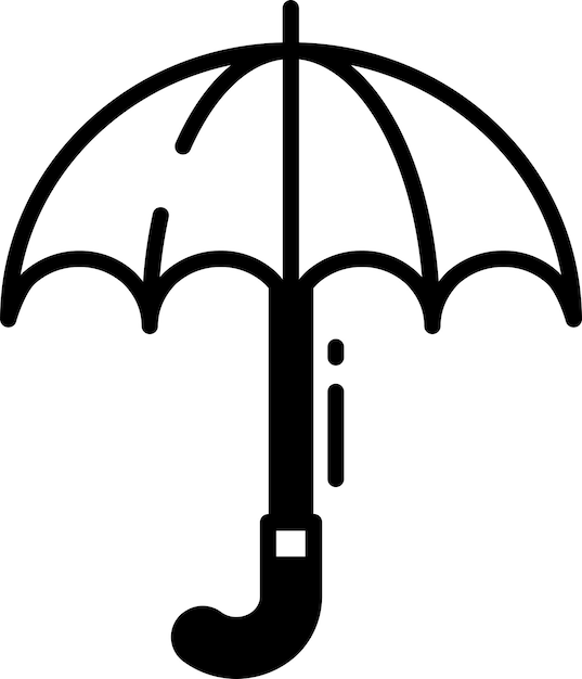 Vektor umbrella-glyph und linienvektor-illustration