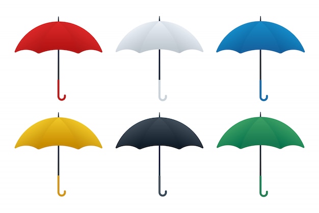 Vektor umbrella icons farbvariationen