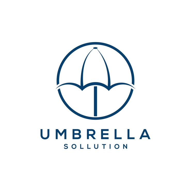 Vektor umbrella-logo-design einfaches und kreatives konzept