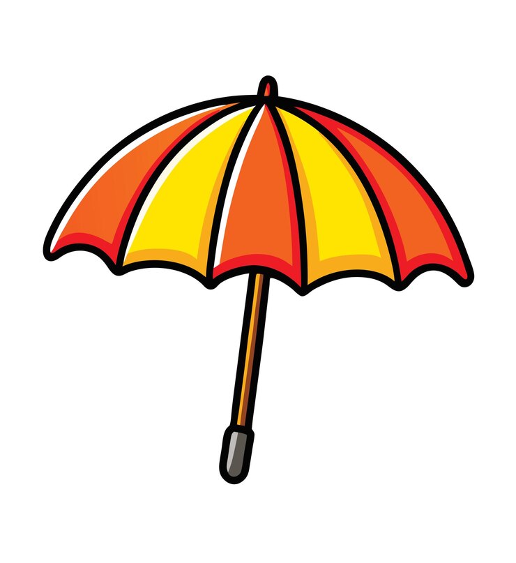 Vektor umbrella zeichentrickfilm-vektorillustration auf weißem hintergrund für ein baby