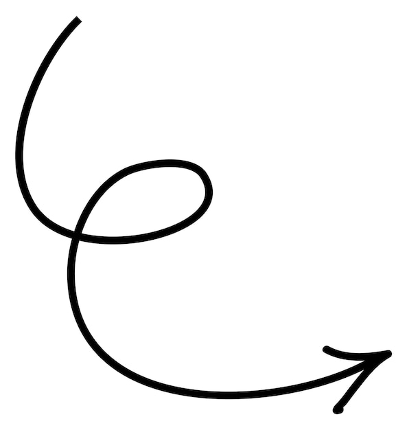 Vektor umdrehendes pfeilgekritzel handgezeichnetes strichsymbol