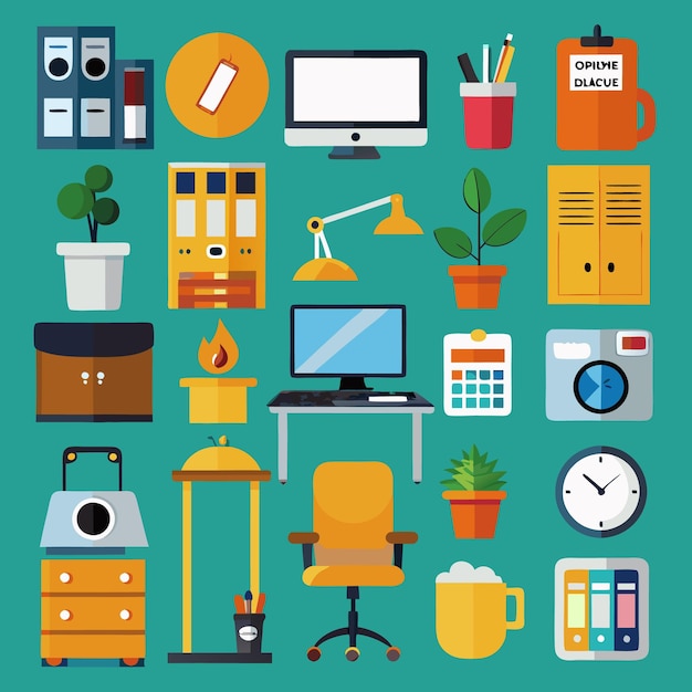 Umfassendes Büro-Ikonensatz, um Ihren Geschäfts- und Arbeitsablauf zu optimieren