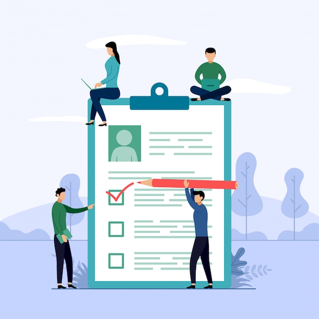 Umfragebericht, checkliste, fragebogen mit zeichen