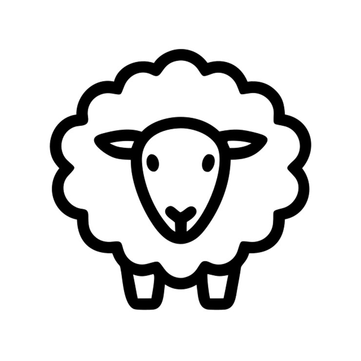 Vektor umriss des schaf-symbols