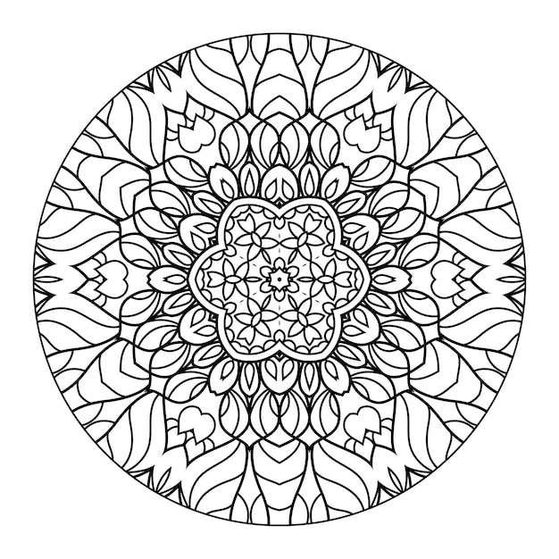 Umriss mandala für malbuch. dekorative runde verzierung. anti-stress-therapiemuster