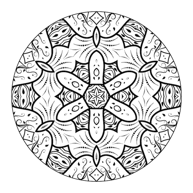 Umriss mandala für malbuch. dekorative runde verzierung. anti-stress-therapiemuster