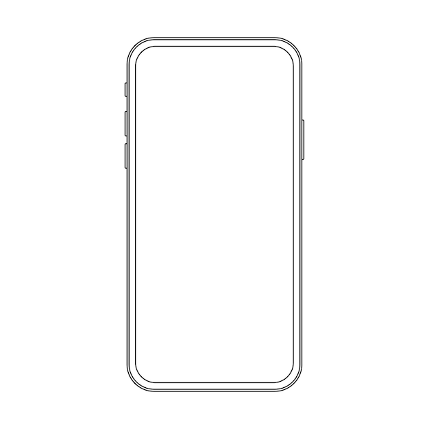 Umrisslinienzeichnung modernes Smartphone elegantes Design im dünnen Strichstil