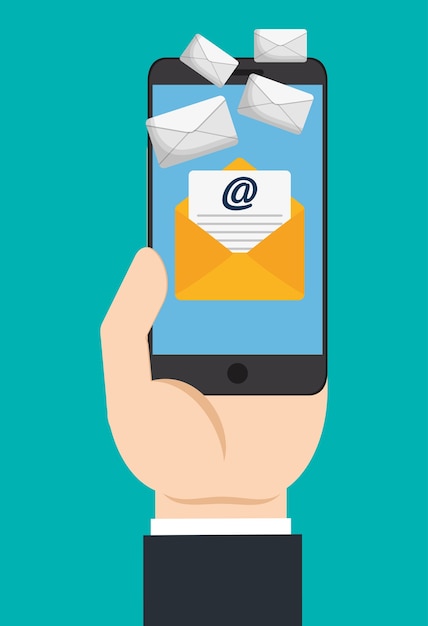 Umschlag smartphone e-mail-marketing senden symbol