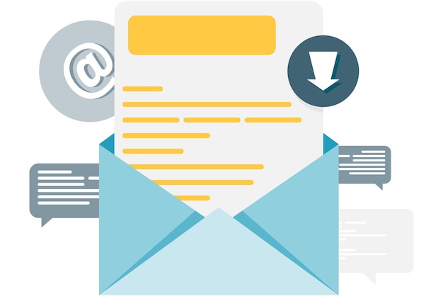 Umschlag- und eingehende E-Mail-Illustration
