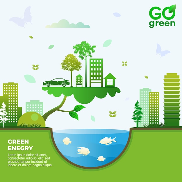 Umweltdesign illustration.go green illustration logo